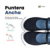 Par de calzado barefoot mujer negro con horma ancha que respeta la anatomía del pie.