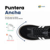 Vista superior de calzado barefoot para adulto ZZFABER Niza 2.0 negro, mostrando la amplia puntera anatómica que evita la presión de juanetes en Chile.