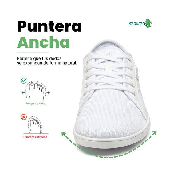 Saguaro Luck I blanco — zapatilla barefoot casual urbana lifestyle fondo neutro
