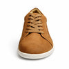 MOKA cafe cuero mujer vista frontal — zapato barefoot artesanal color cafe puntera ancha Chile