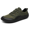 Zapatilla barefoot outdoor Saguaro verde, suela tacos y puntera ancha.