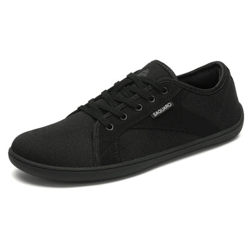 Zapatilla minimalista Saguaro negra, puntera ancha y zero drop.