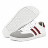 Suela flexible y antideslizante de la zapatilla barefoot ZZfaber Niza I blanco con vinotinto.